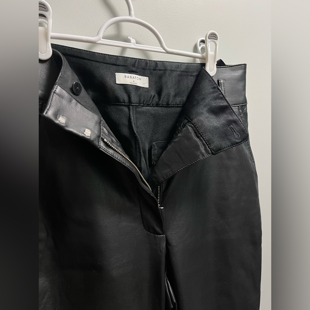 Babaton Women's Black Leather Pants